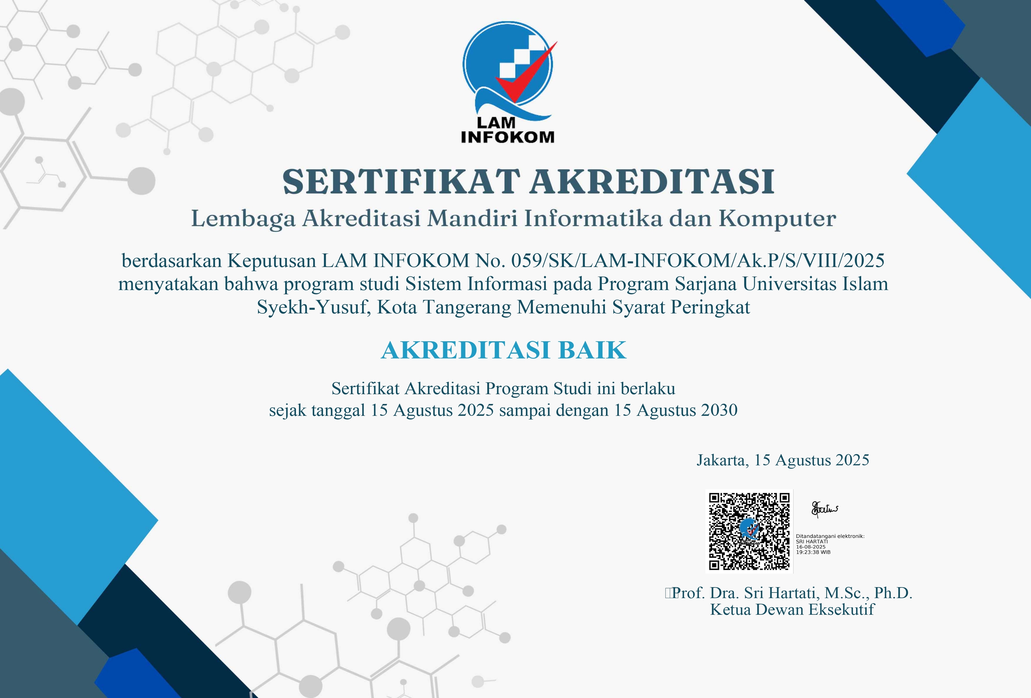 Sertifikat Akreditasi Sistem Informasi